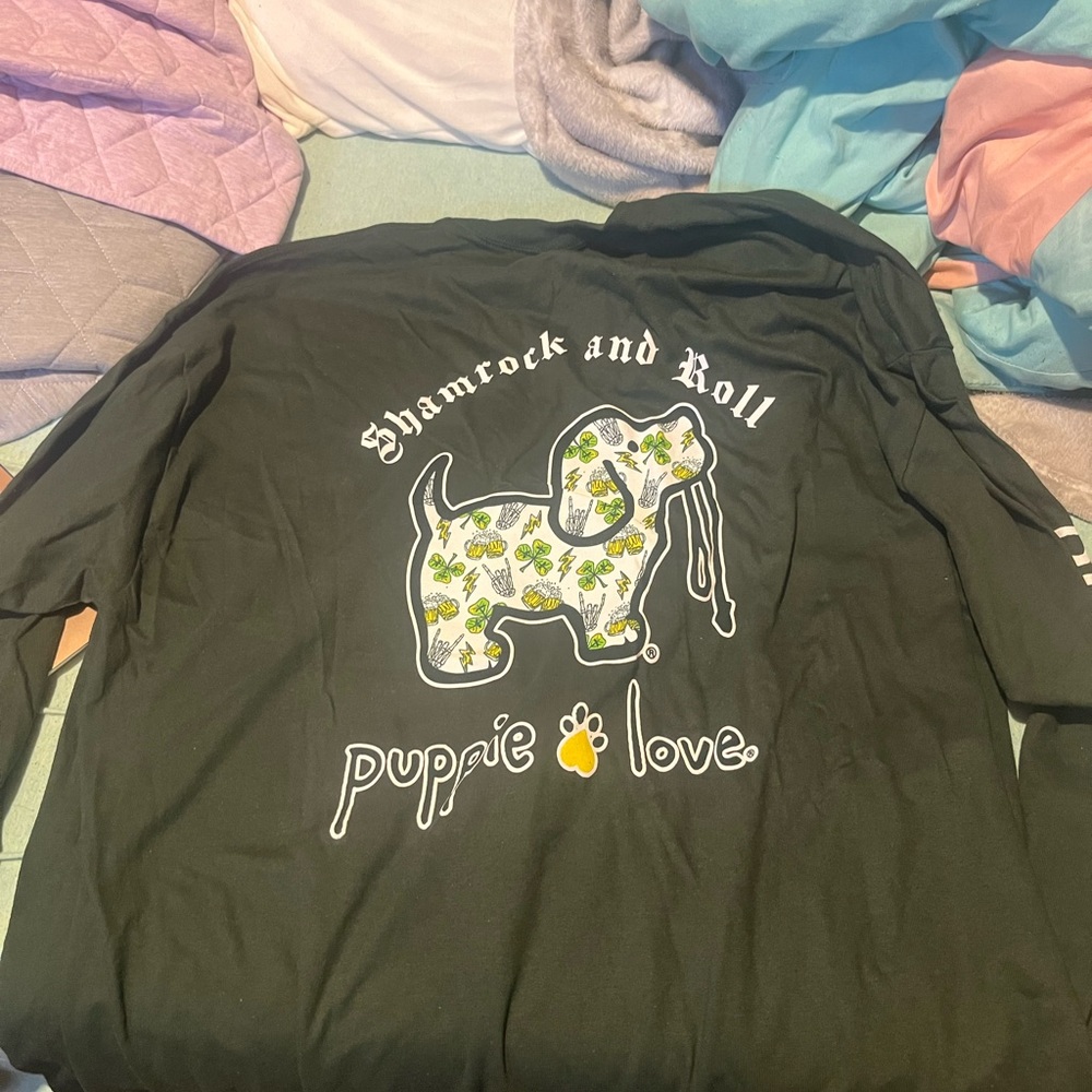 Puppie Love Long sleeve shirt- St patrick’s day theme